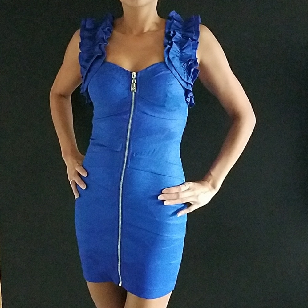 Blue Bandage Cocktail Dress sz Small