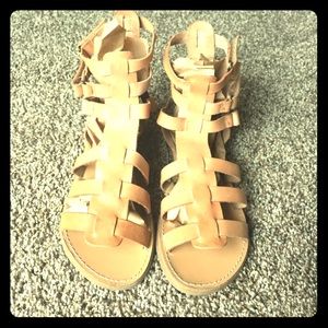 Brown leather gladiators