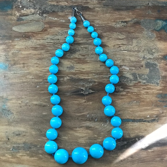 Blue Quartz Gemstone Bead Necklace - Picture 2 of 8