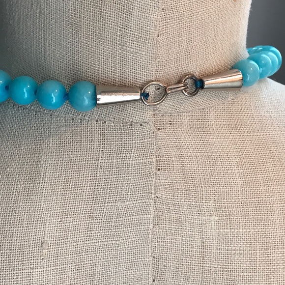 Blue Quartz Gemstone Bead Necklace - Picture 7 of 8