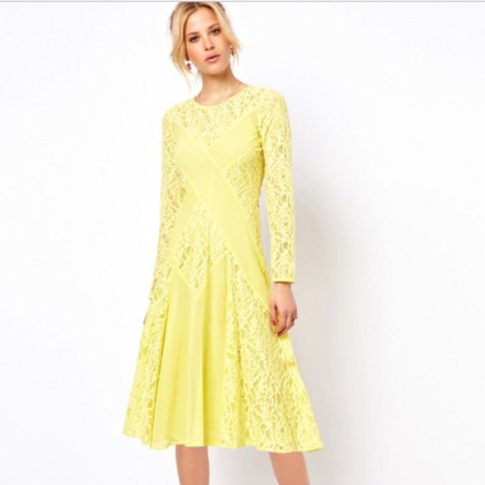 Asos petite yellow dress