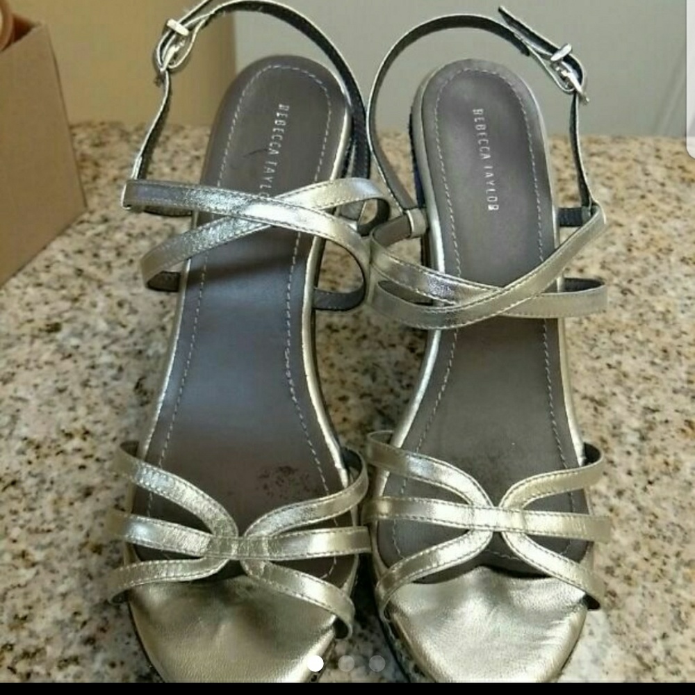 Rebecca Taylor silver high heel Sz 37