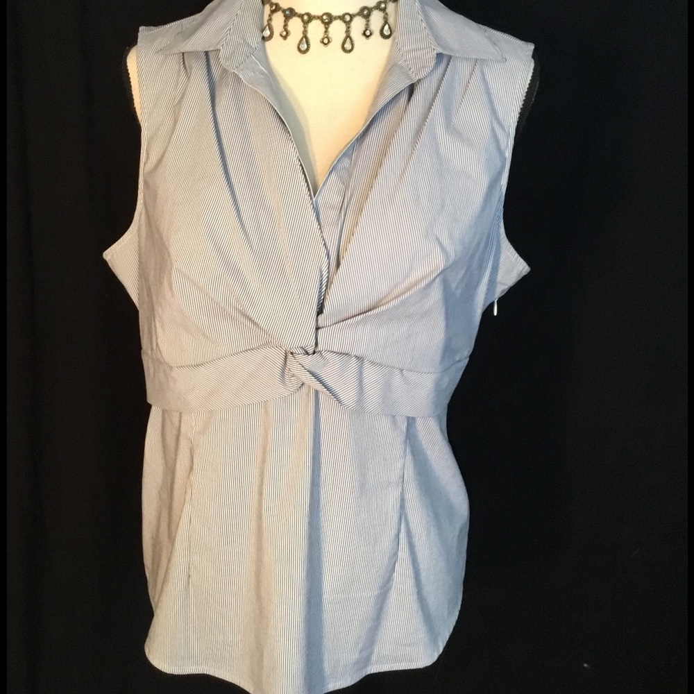 "Apostrophe"  Elegant Pinstriped Stretch Blouse