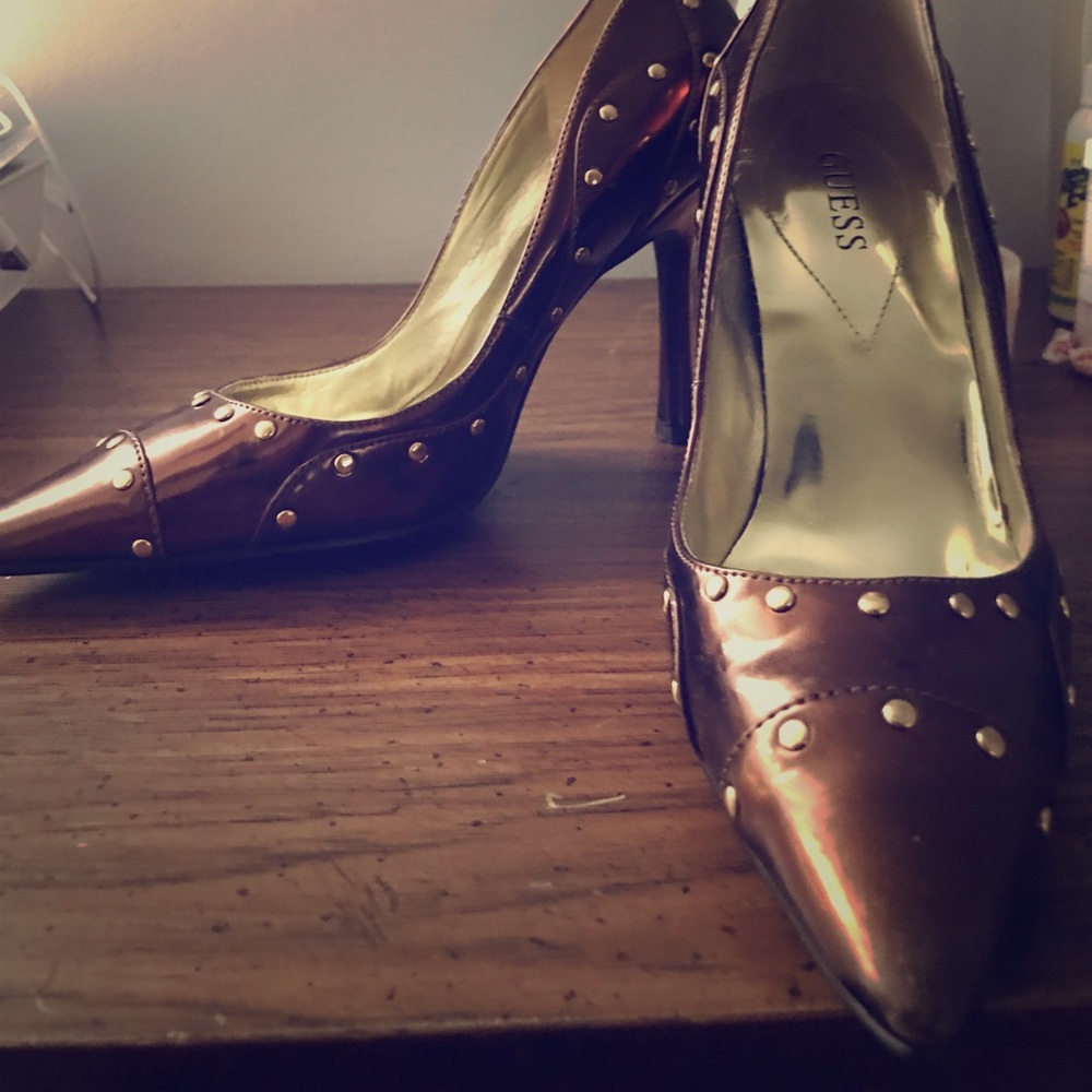 Guess bronze heels