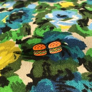 Cheeseburger/Krabby Patty earrings! Brand new!