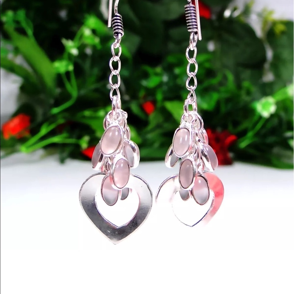 Genuine Rose Quartz Earrings