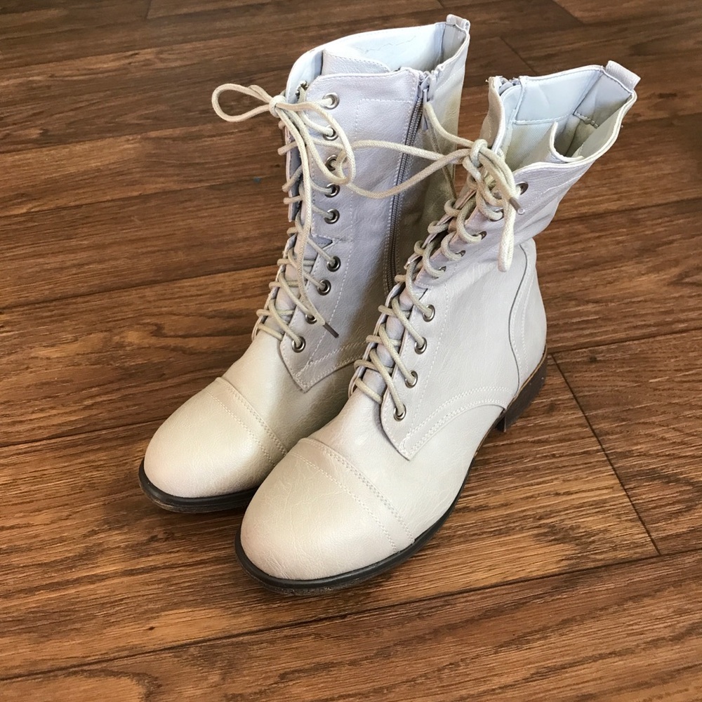 Light grey combat boots