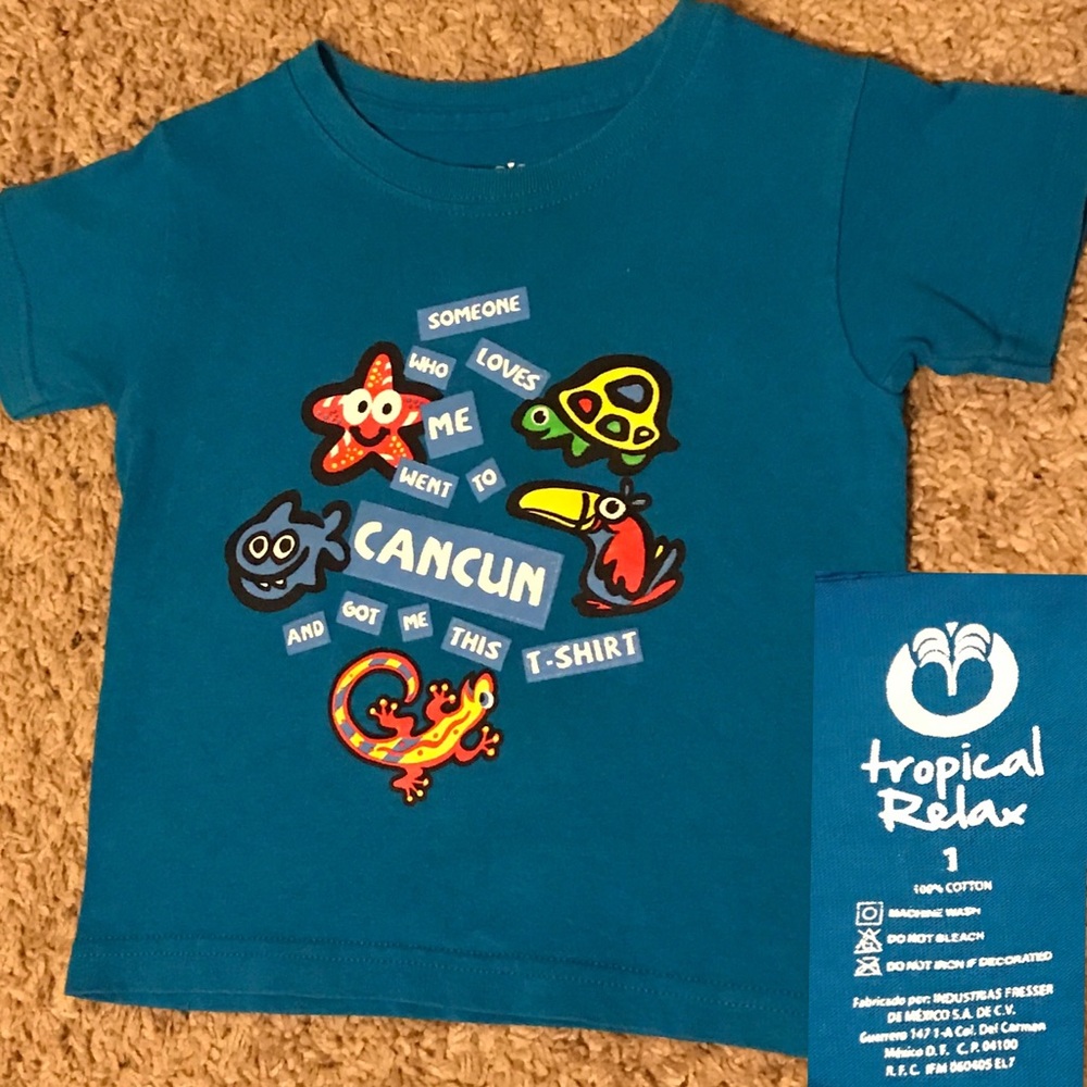 Bright Blue Baby Shirt From Cancun  size 1