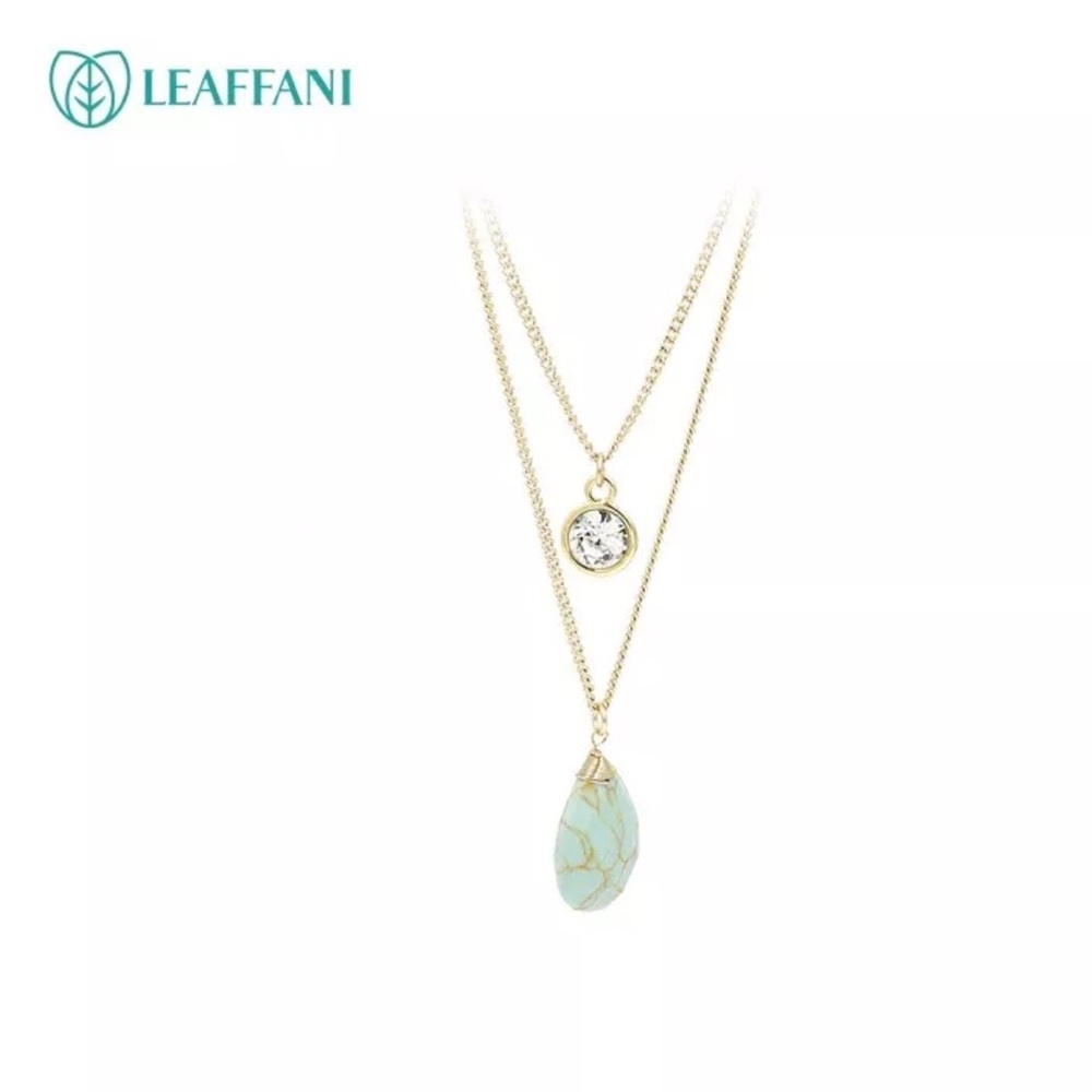 Lia Sophia Authentic gold tone Turquoise necklace