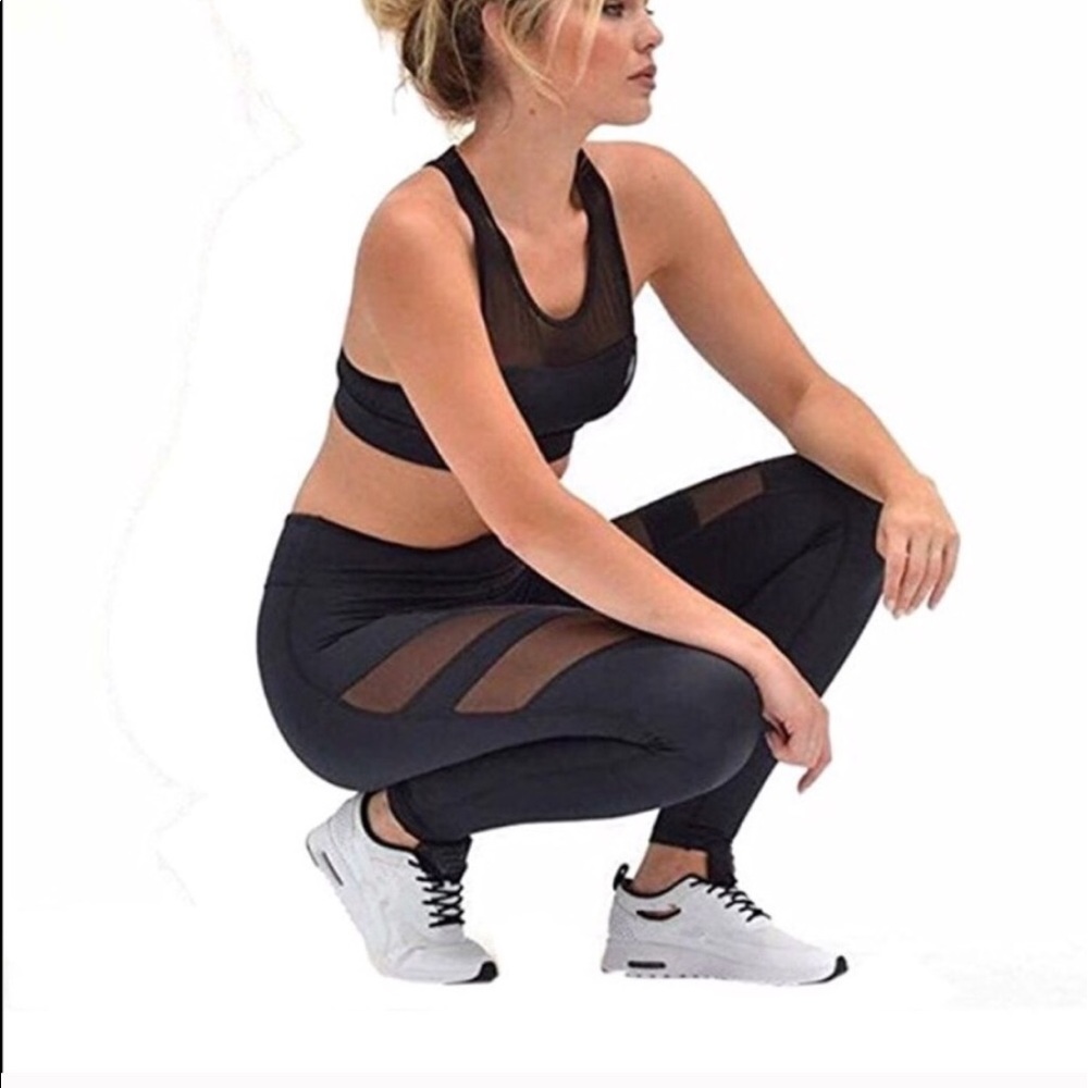 Sold out♥️Black w/mesh leggings - Picture 3 of 5