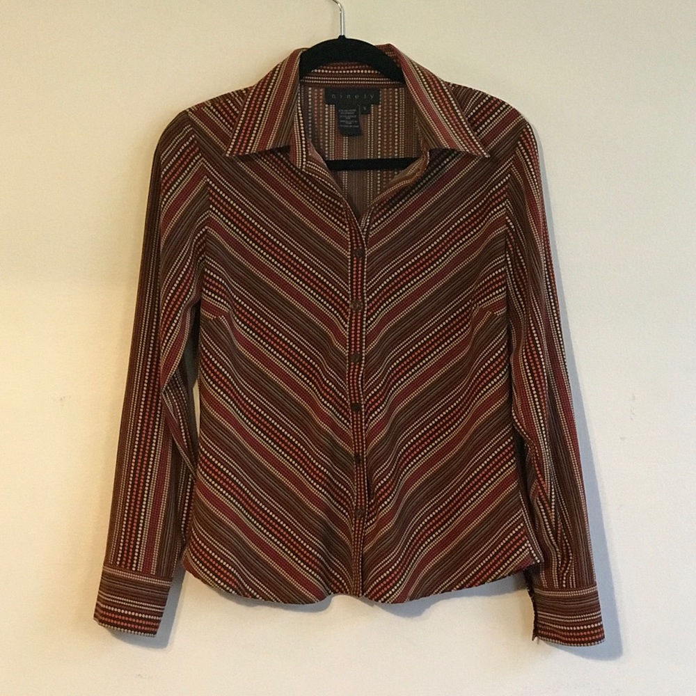 Vintage style long sleeve button down shirt