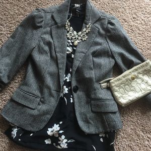 Gray Blazer Professional 3/4 Sleeve Stooshy Brand