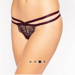 ASOS Maroon Lace Thong NWOT