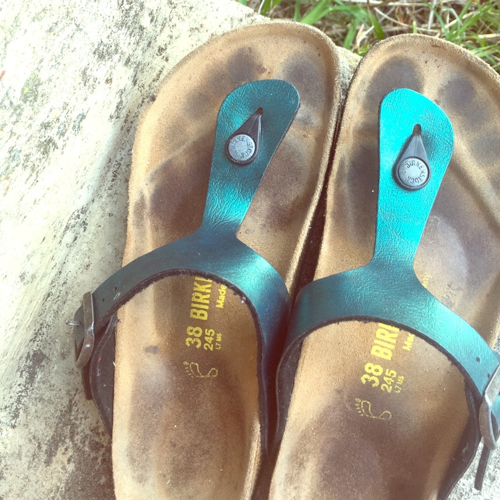 Birkenstock metallic Gizeh sandal 38 7 us