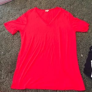 Red Piko Tunic Top