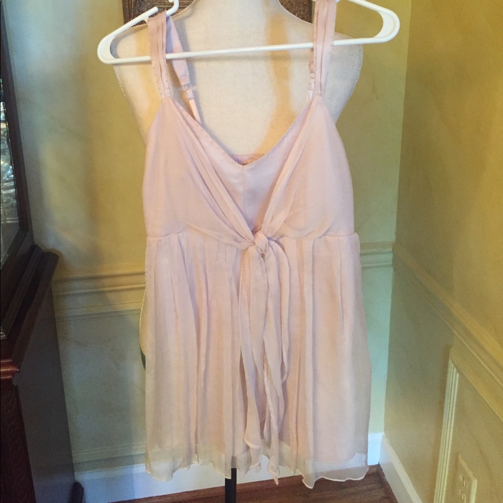 Soft pink chiffon top with satin straps