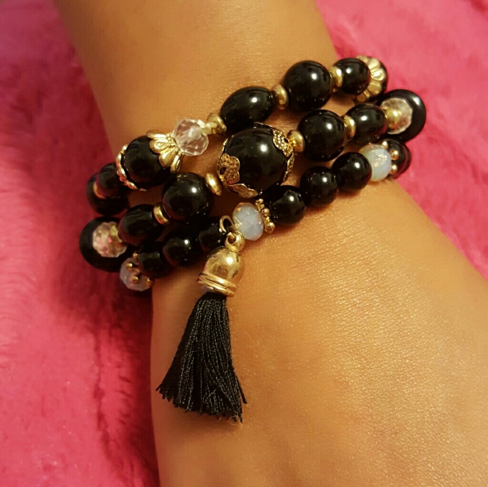 Brand new set of three beaded bracelet