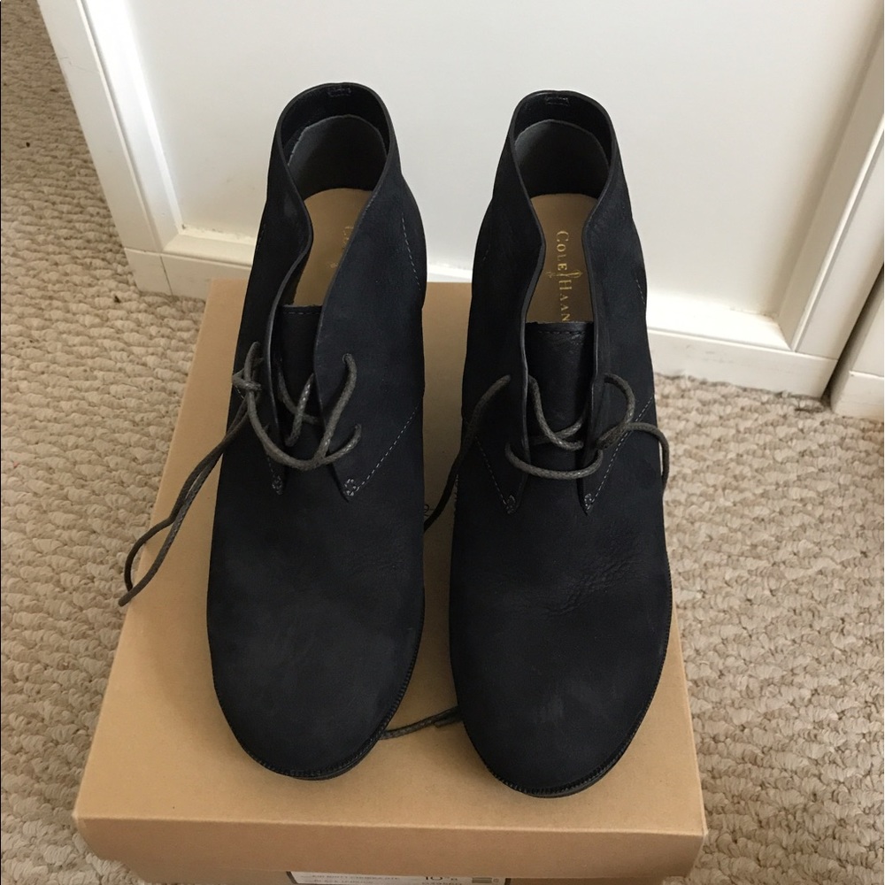 BRAND NEW Cole Haan black suede booties