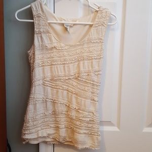 Cream lace tank top