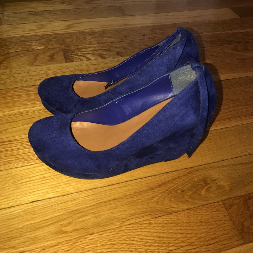 Mix no 6 Blue Suede Wedges