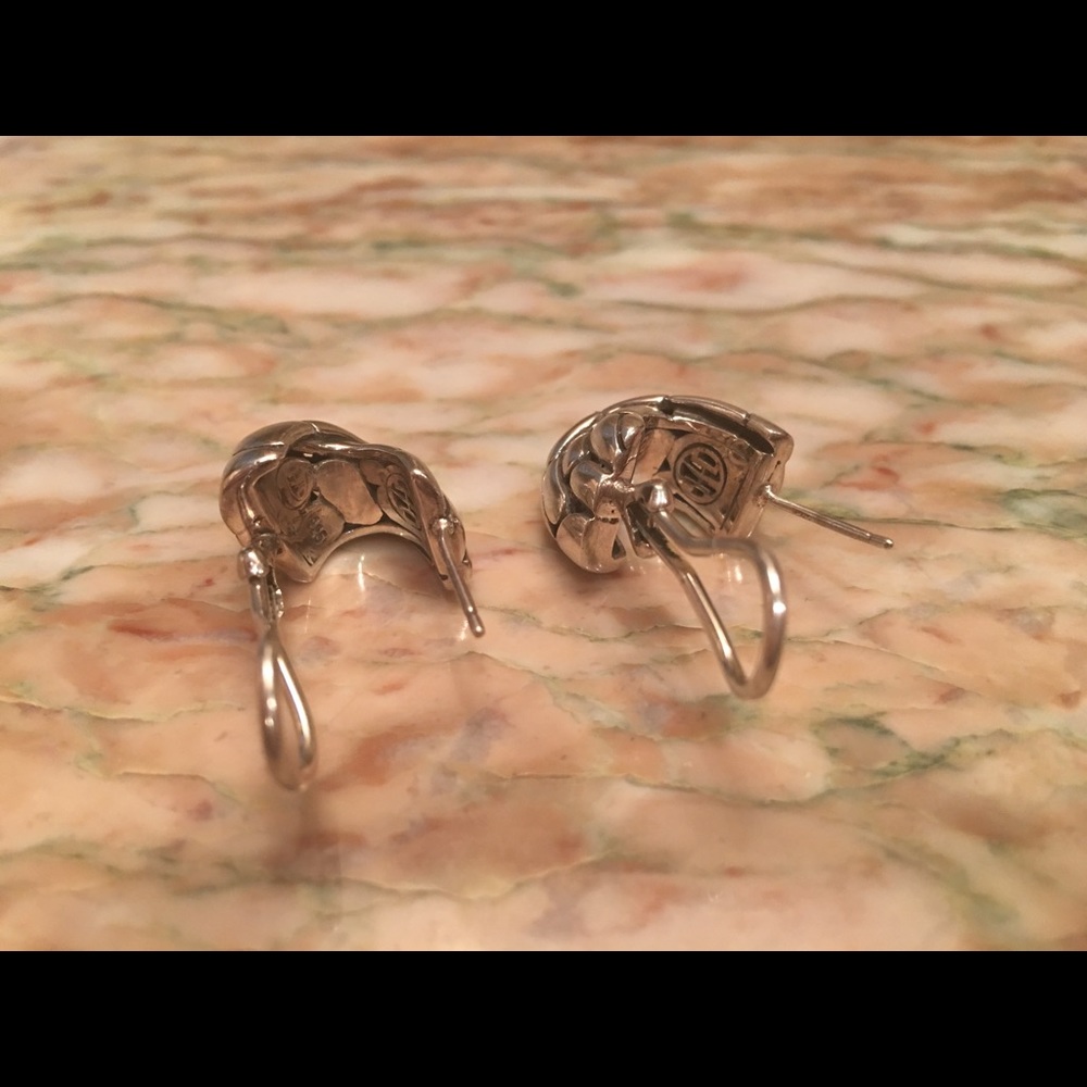 John Hardy Sterling Kali Twist Omega Back Earrings