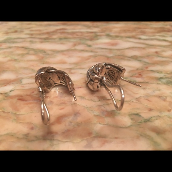 John Hardy Sterling Kali Twist Omega Back Earrings - Picture 1 of 3
