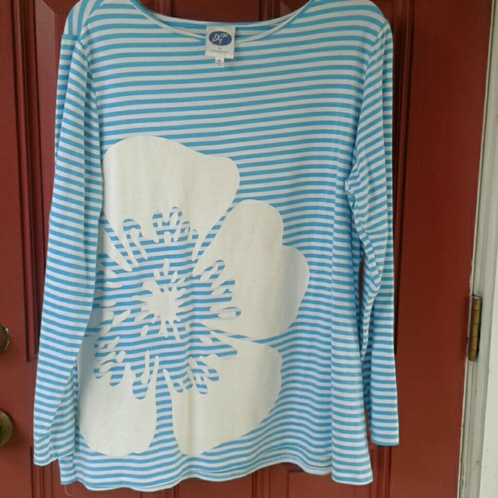 Blue and white stripe shirt