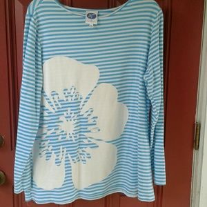 Blue and white stripe shirt