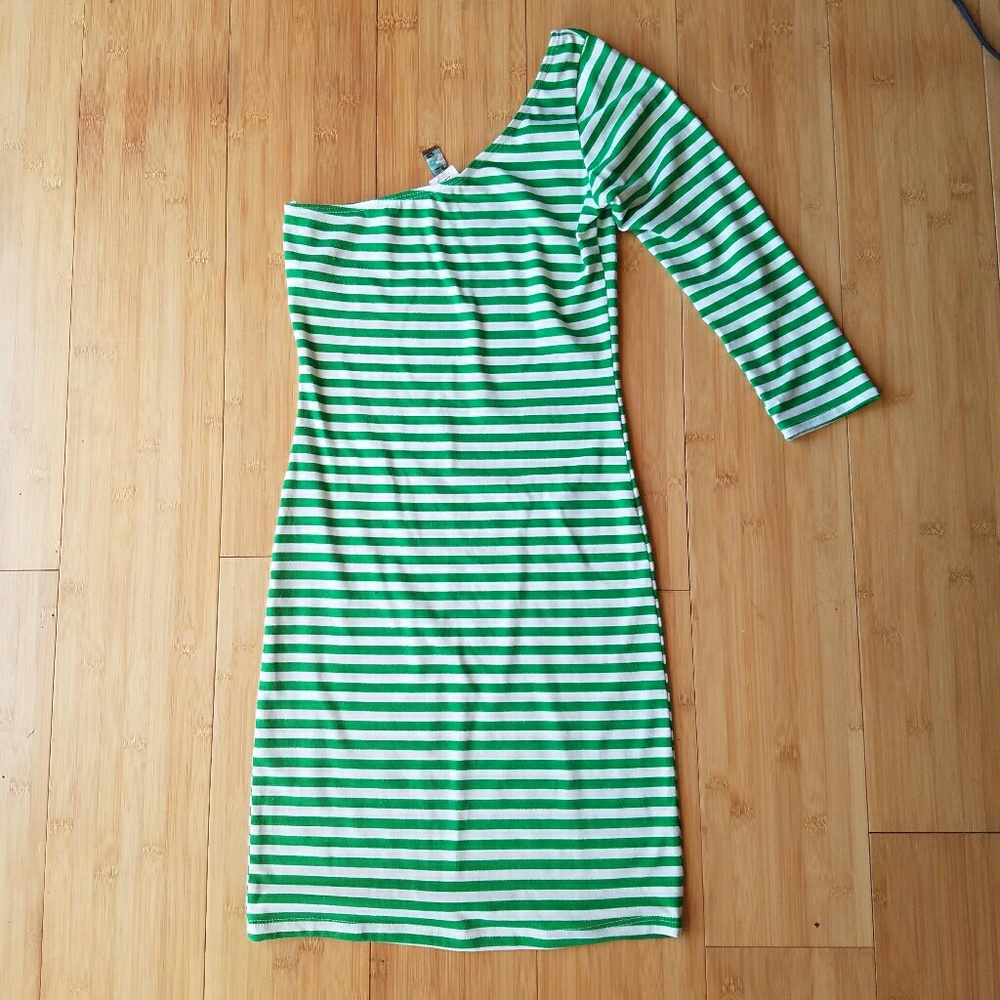 Jolie one shoulder striped dress