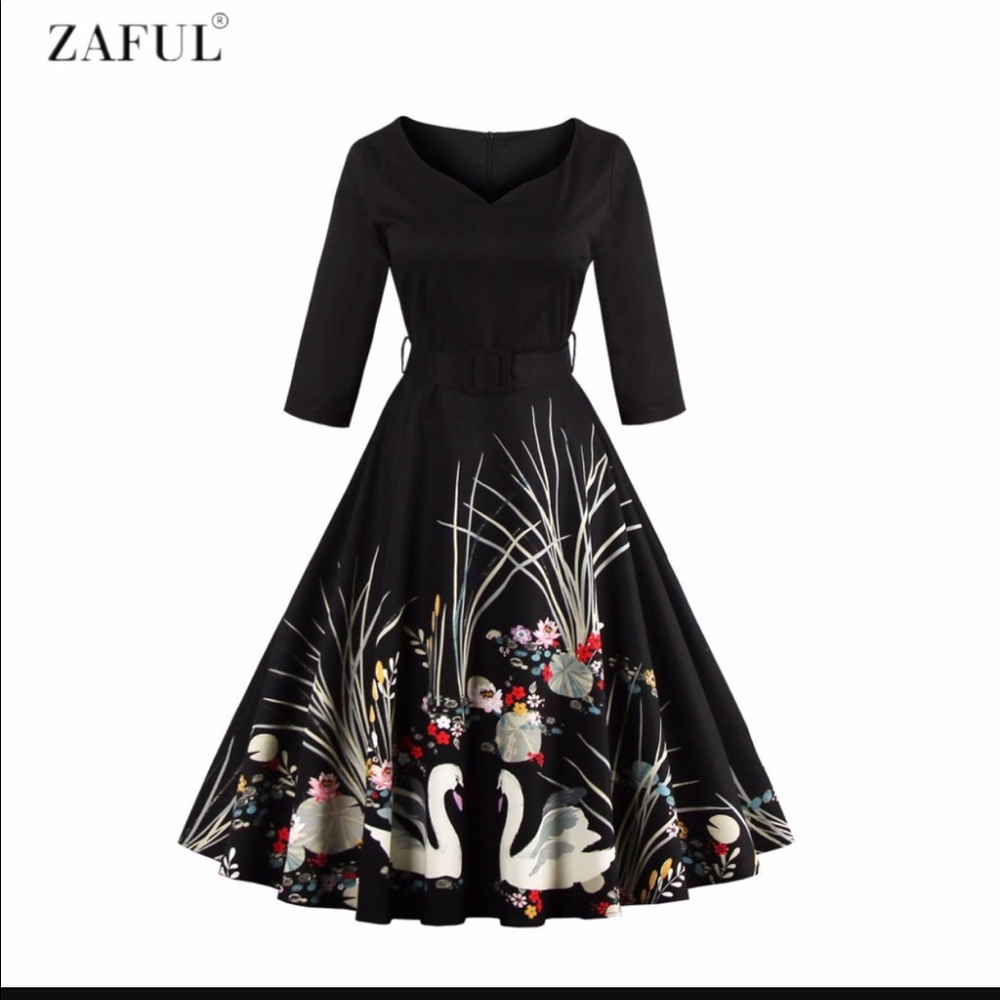 Zaful Swan Print Dress.
