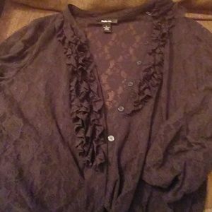 Ladies Black Lace Cardigan Large
