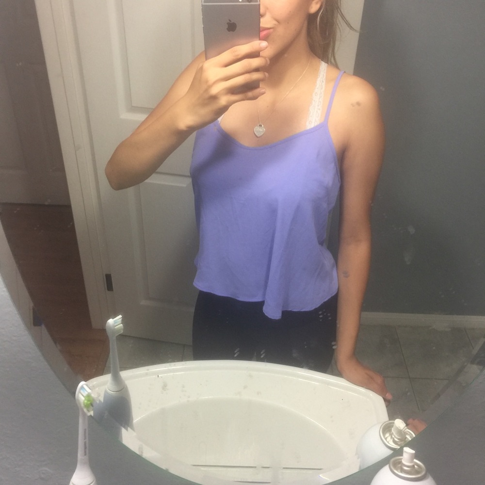 Lush Norstrom purple tank top with cage back