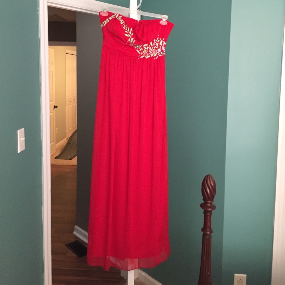 Red formal gown