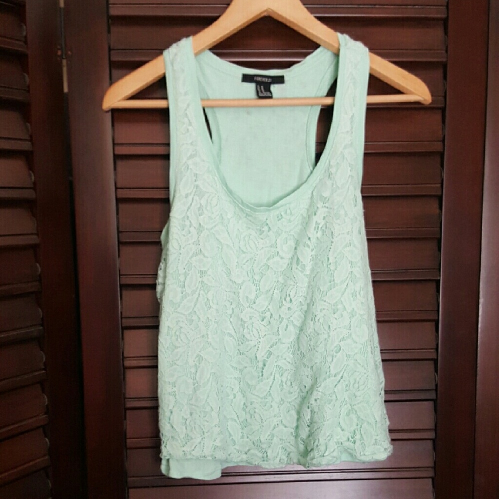 Forever 21 Floral Lace Crop Top