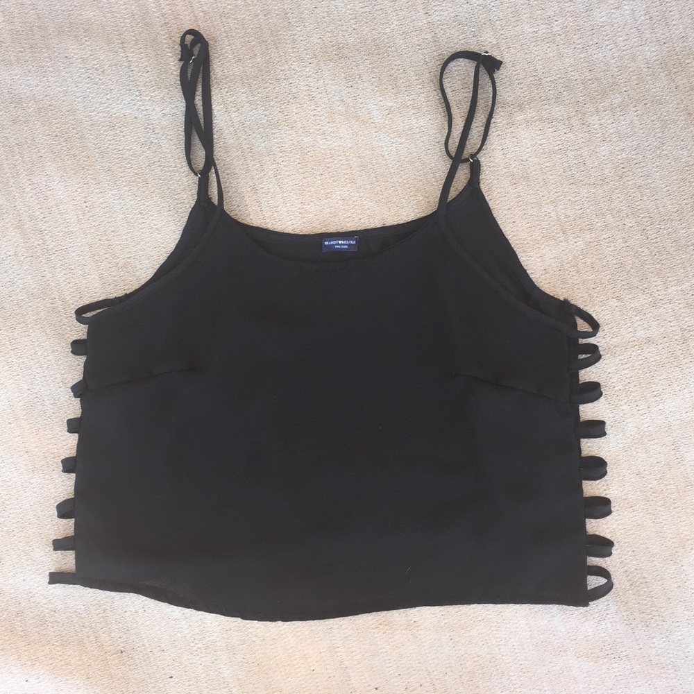 Brandy Melville black tank top with cage sides