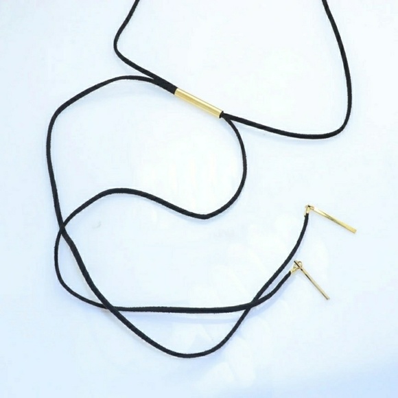 💕2 for $15💕Leather Bar Choker - Picture 2 of 3