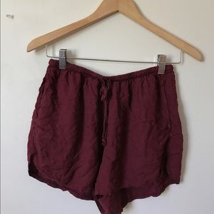 flowy red shorts