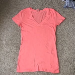 Bright orange v neck