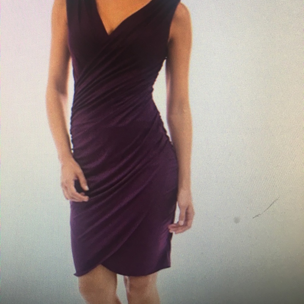 Purple Faux Wrap Dress