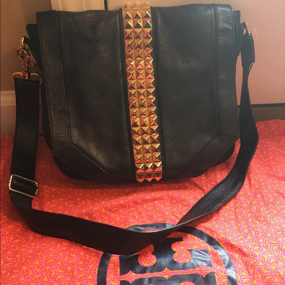 EUC Tory Burch Studded Messenger Bag