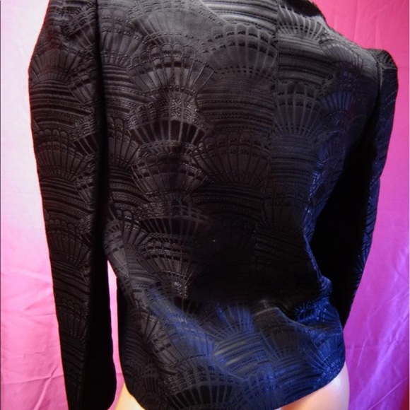 Vintage Mister Leonard black retro mermaid shell 80’s career blazer jacket sz 8 - Picture 4 of 5