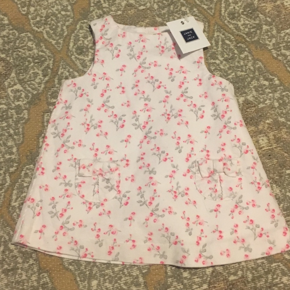 NWT Janie & Jack Floral Corduroy Dress, 0-3 months