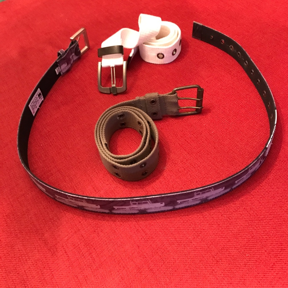 3 Mens boys belts for $15 28-32 waist spacecraft