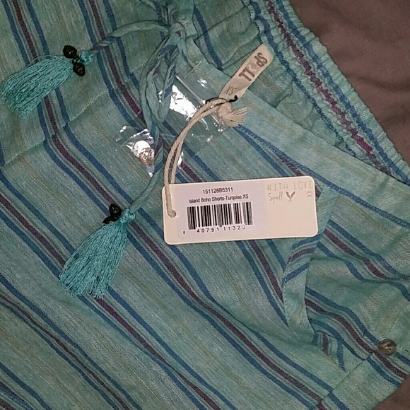 New spell designs island boho shorts turquoise XS - Picture 7 of 10