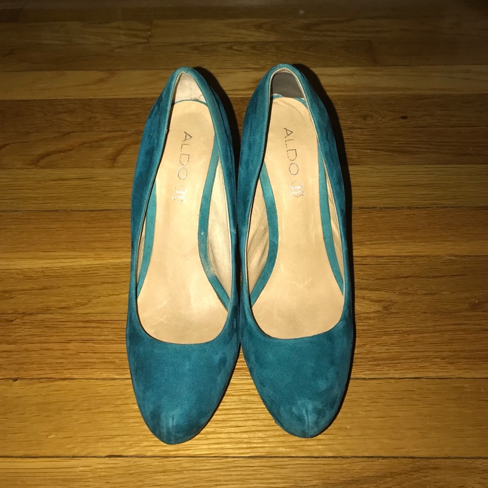 Teal Aldo Suede Pumps