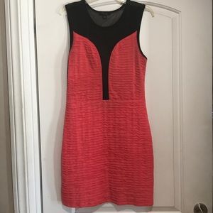 Coral short dress with sheer back