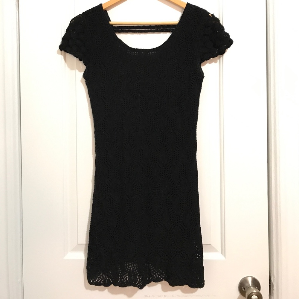 Black Crochet mini dress