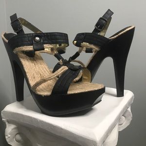 Black brown heels. Never worn