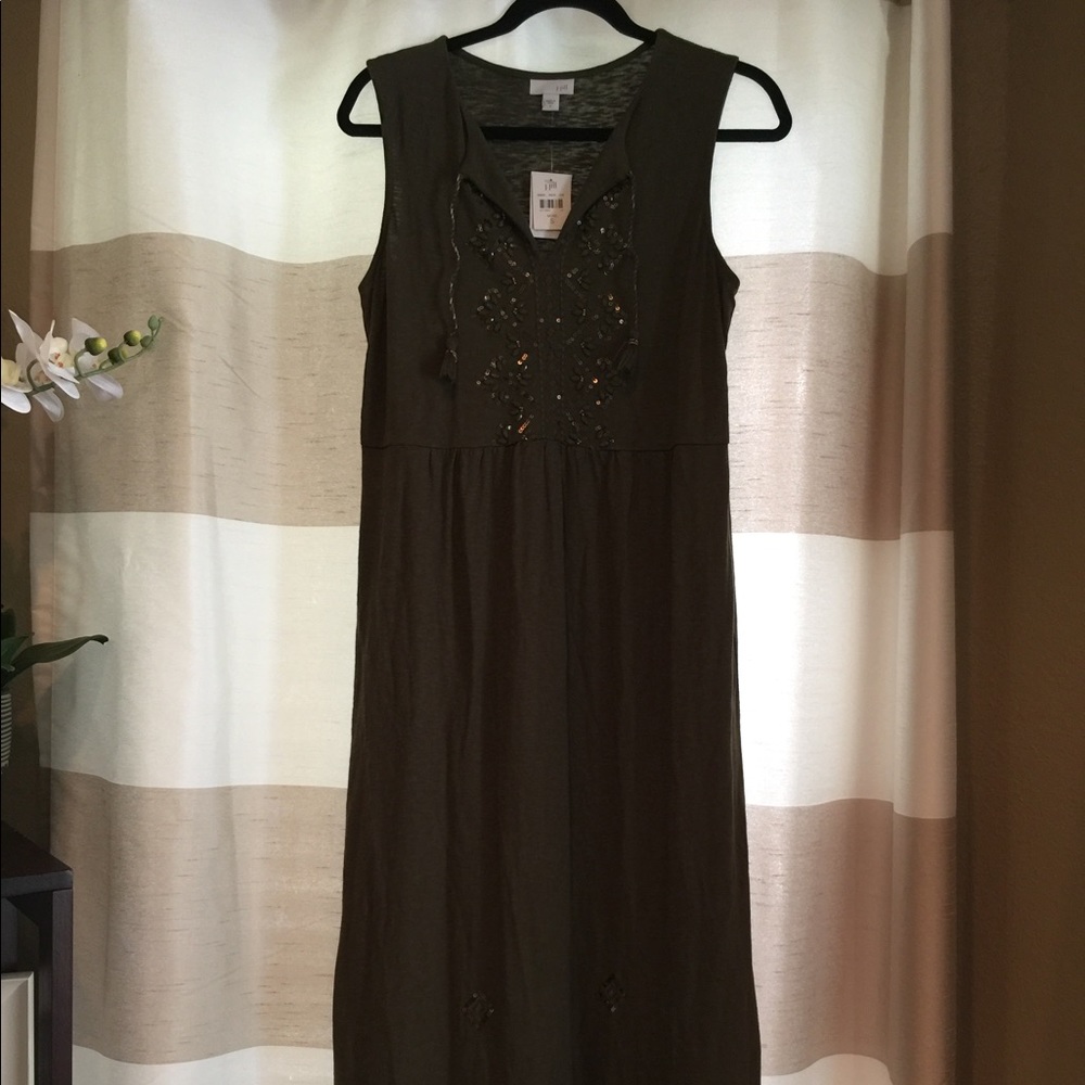 J Jill midi army green dress