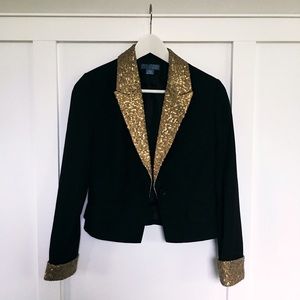 Anthropologie black & gold blazer